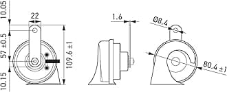 HELLA 3FH 012 010-171 Trumpet Horn - 12V - 118dB(A) - Frequency Range: 400/500Hz