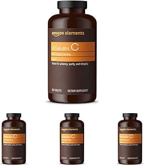 - Amazon Elements Vitamin C 1000mg, Supports Healthy Immune System, Vegan,10 Month Supply,300 Tablets(Pack of 4)