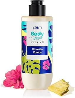 Plum Hawaiian Rumba Body Oil With Avocado Oil, Coconut Oil, Carrot Seed Oil, 100% Pure Moisturizing Oil, Instant Glow, Detoxifying, Nourishing Bath Oil, Paraben, Silicone & Mineral Oil Free, 6.7 Fl Oz