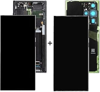 6.8" Original for Samsung S22 Ultra Touch Screen Display Digitizer S22Ultra 5G S908E S908E/DS S908U S908W S908B/DS LCD Screen Replacement (with Black Frame and Back Cover)