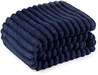 Bedsure GentleSoft Navy Blue Fleece Blanket for Couch - Cozy Soft Blankets for Women, Cute Small Throws for Girls, Navy, 60x80 Inches
