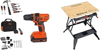 BLACK+DECKER 20V MAX Drill & Home Tool Kit, 68 Piece (LDX120PK) with BLACK+DECKER WM425-A Portable Project Center and Vise