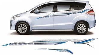Quara Automaze Car Side Full Body Sticker Graphics,Blue Silver for Maruti Suzuki Ertiga 0191