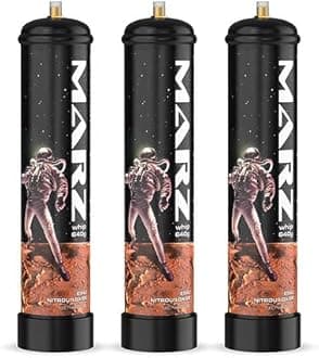 Marz Premium Whipped Cream Charger 680g 1.1L - Food Grade Nitrous Oxide Tank Pure Flavored N2O Chargers - For Any Standard Whipping Cream Dispenser – (3 Cylinders 680g 1.1L)