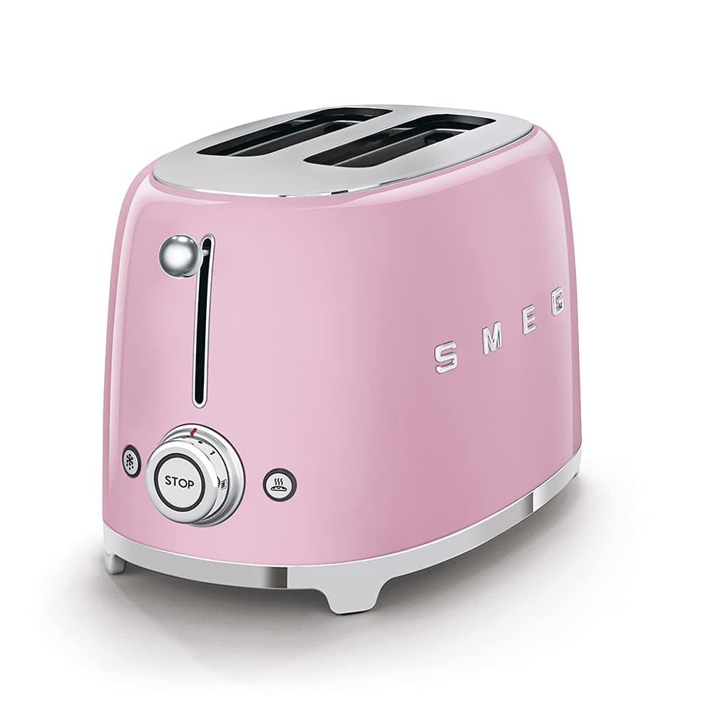 Smeg 2 Slice Toaster With 6 Presets And Defrost Function Pink