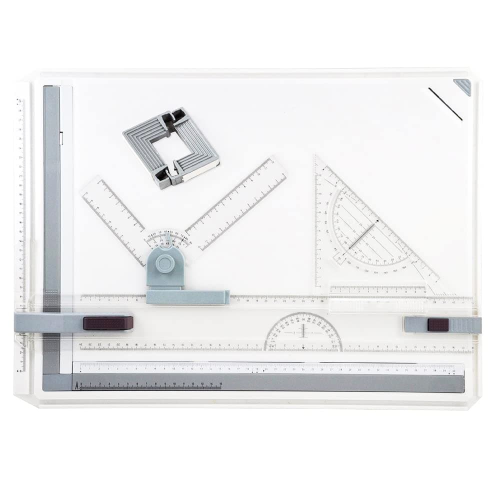 Yaheetech A3 Drawing Board Set Writing & Drafting Table 51x37cm Multifunctional Drawing Tool with Clear Rule Parallel Motion and Adjustable Measuring System Angle Art Architectural Graphic