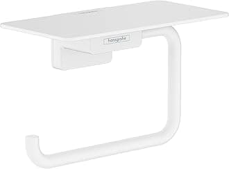 hansgrohe AddStoris Roll holder with shelf, matt white, 41772700