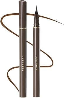 JUDYDOLL Ultra-Fine Liquid Eyeliner-Precision Tip for Wing Line, Smudge-Proof, Quick-Drying, Waterproof, Easy to Get Inner Corner Lined, Hooded Eyes-Friendly (#2 Deep Brown)