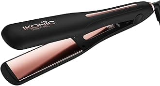 - Ikonic Gleam Pro Hair Straightener, Black| Super slim 1.5 inch plates| Ergonomically slim| Digital temperature control| Automated Shut Off Safety | Advanced Rose Gold Titanium surface| Quick Heat