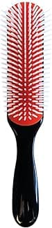 Classic 9-Row Hair Brush (Black, Small 1pc & Regular 1pc)