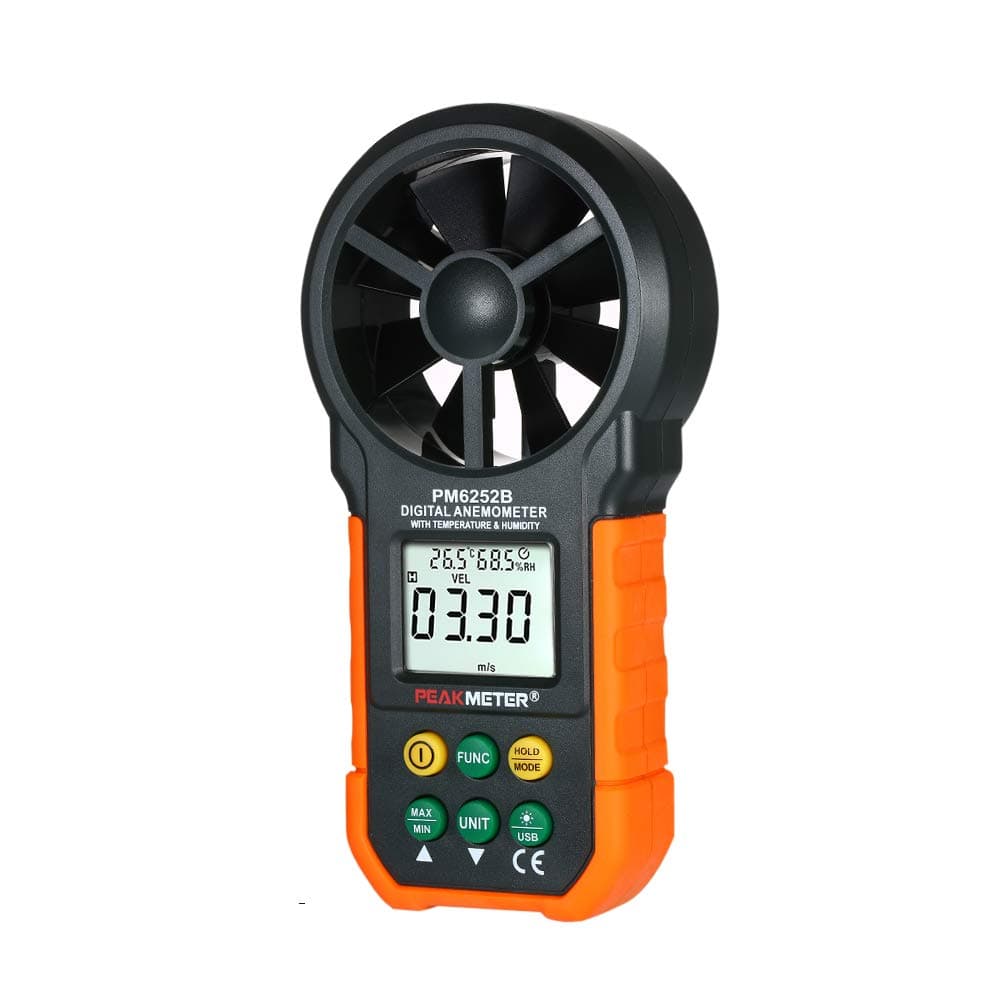 LaMei Yang Handheld Multifunction Wind Speed Meter, Digital Anemometer Air Volume/Temperature/Humidity with LCD Backlight, for Hiking, Sailing, Drones, etc.