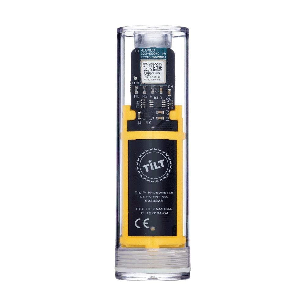 Tilt Wireless Yellow Hydrometer and Thermometer: Patented Brewing Technology for Precision Monitoring & Control for Fermentation of Beer, Wine, Cider, Mead & More