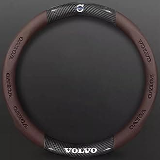 Car Steering Wheel Cover for Volvo XC40 XC 40, Anti-Slip Leather Steering Wheel Protector Breathable Interior Accessories,normal-B Brown