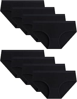 Teen Girls Knickers Solid Colour Underpants Pack of 8 Briefs