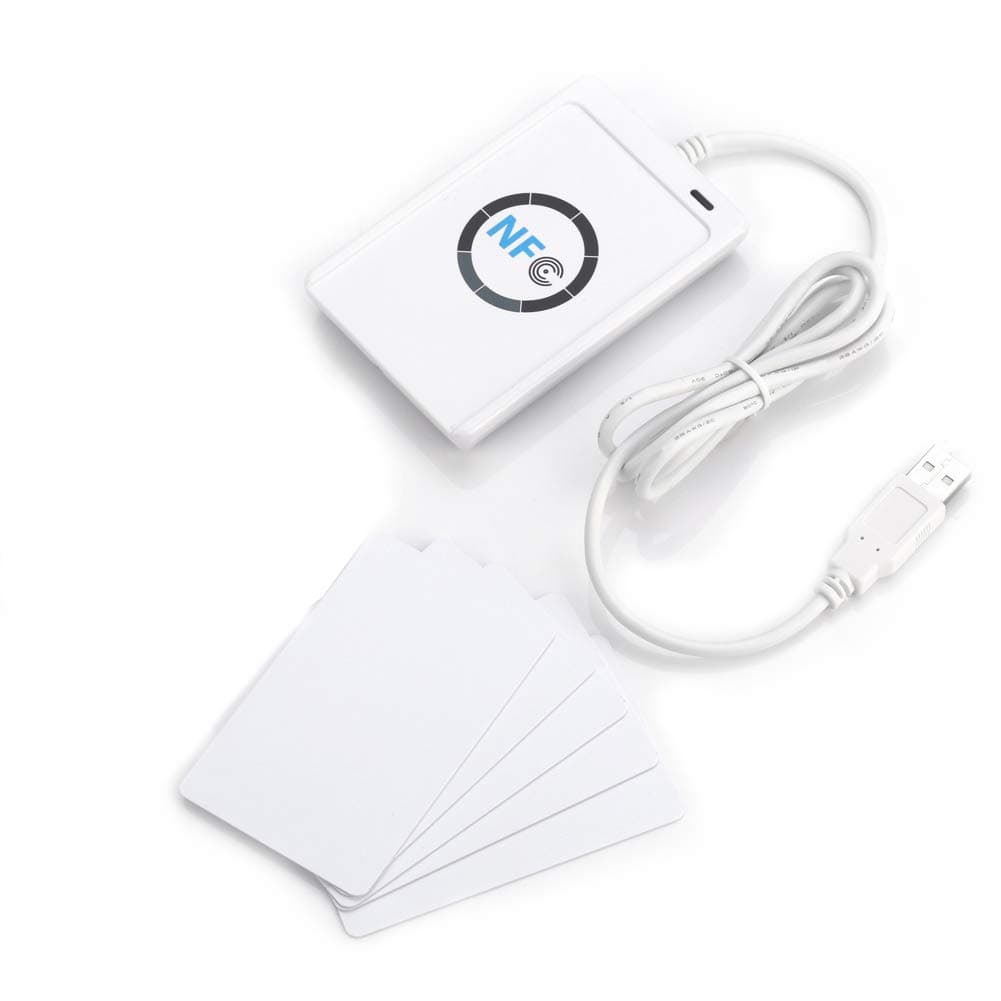 NFC Reader Writer, Contactless Smart Card Reader, NFC Reader Writer, ACR122U ISO 14443A / B + Software in White