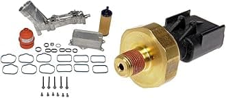 Dorman 926-959 Patented Upgraded Aluminum Engine Oil Filter Housing with Oil Cooler and Filter Compatible with Select Models (OE FIX) & 926-188 Engine Oil Pressure Sensor Compatible with Select Models