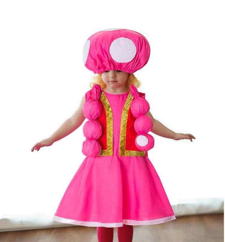 Mushroom Hat Toadstool Kids Costumes Toadette Super bros Toadstoo Outfit