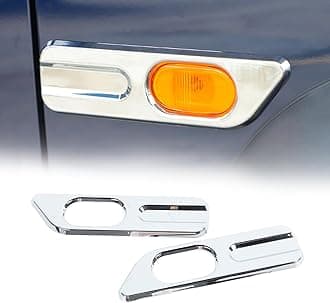 2PCS Side Turn Signal Light Cover Guard Fender Turn Signal Lamp Frame Bezel Trim Compatible with Suzuki Jimny 2019 2020 2021 2022 2023 2024 Exterior Accessories (Silver-A)