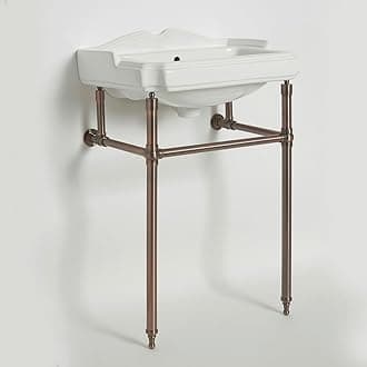 Milano Windsor - Traditional 590mm x 495mm White Ceramic 1 Tap Hole Bathroom Basin Sink and Oil Rubbed Bronze Washstand