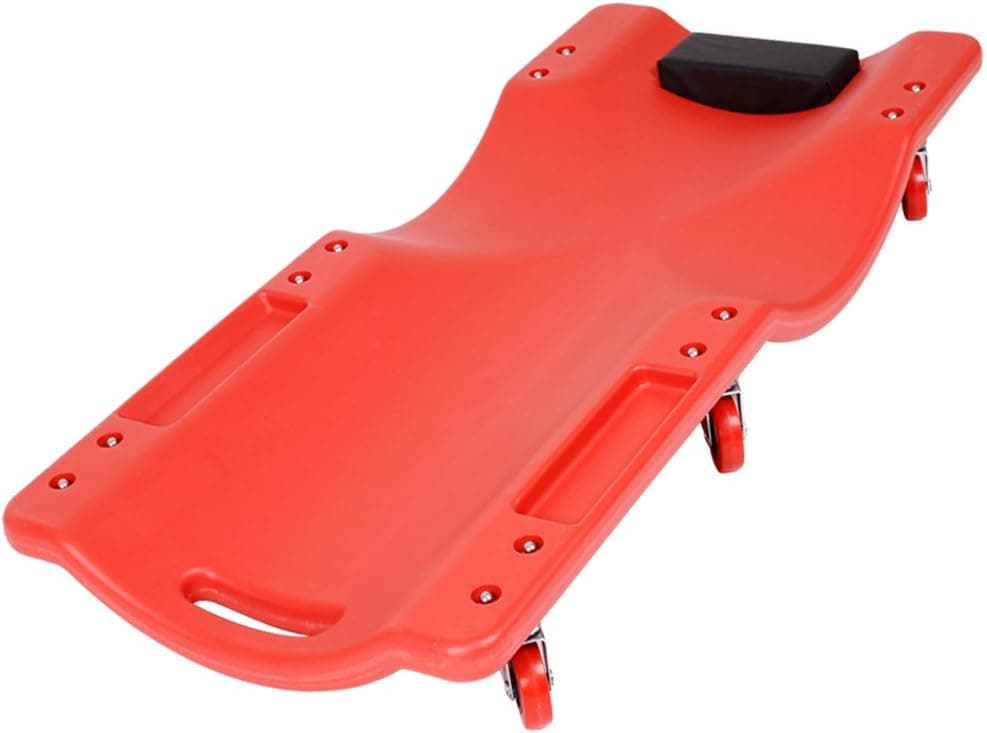 TIMBERTECH Mechanic's Car Creeper 6 Wheels Crawler Board (Red) Workshop Garage Floor Seat Trolley