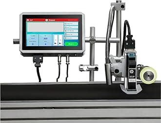 PEKOKO LBX1000 Online Inkjet Printer Date Coder Barcode Lot Codes Continuous Inkjet Printer for Carton Box,Glass Bottle,Plastic Bags Coding and Marking