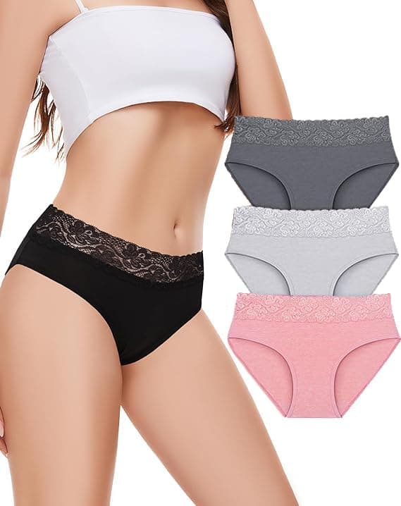 NICSYWomen's Panties Full Coverage Soft Touch Cotton Elastane Stretch Lace Underwear Styled Hipster with StayFresh Panty for Women Combo Pack