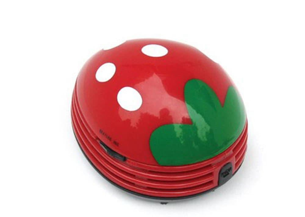 niceeshop(TM) White Dots Strawberry Vacuum Desk Mini Dust Table Cleaner
