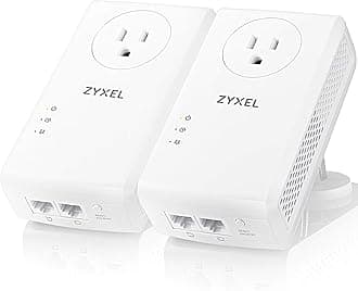 Zyxel AV2000 Powerline Ethernet Adapter Starter Kit | Pass-Thru Power | Plug & Play | MIMO | HomePlug AV2 | 2 x Gigabit Ethernet | Ideal for Smart TVs, On-Line Games, 4K Streaming | PLA5456KIT