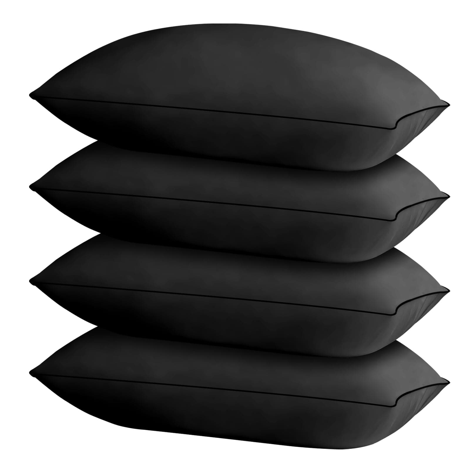 HIMOON Bed Pillows for Sleeping 4 Pack,Queen Size Cooling Pillows Set of 4,Top-end Microfiber Cover for Side Stomach Back Sleepers(Black)