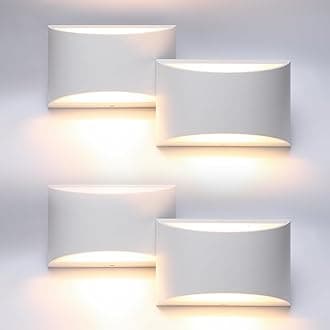 4 Pack Aluminum Modern Indoor LED Wall Sconce Hardwired Interior Wall Lights Up and Down Wall Mount Light for Living Room Bedroom Corridor Conservatory Warm White 3000K(with G9 Bulbs)