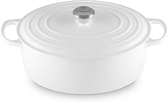 Le Creuset Enameled Cast Iron Signature Oval Dutch Oven, 8 qt., White