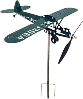 Airplane Weather Vane- 380g Airplane Wind Spinner | Outdoor Wind Sculpture | Handmade Airplane Wind Vane | Aircraft Weather Vane | Sculpture Aircraft Spinner Outdoor Decoration for Lawn Garden Lovers