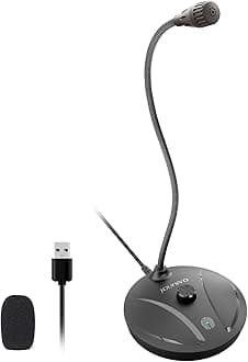 JOUNIVO USB Microphone for Computer, PC/Laptop Mic, Mute Button with LED Indicator, 360 Degree Gooseneck Design, Desktop Microphone for Streaming, Recording, Dictation, Podcasting, YouTube, JV610PRO