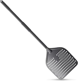 12" x 14" Pizza Peel Long Handle, Perforated Pizza Spatula 43.8 Inch Overall, Professional Aluminum Turning Peel for Baking Commercial Ovens
