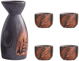 Japanese Sake Set Sake Cup Set Traditional Hand Painted Design Porcelain Pottery Ceramic Wine Glasses - A07