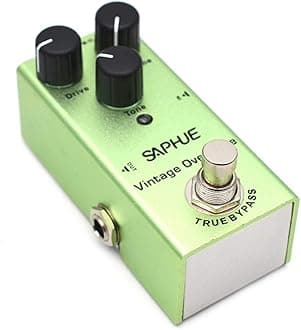 SAPHUE Vintage Overdrive Guitar Effects Pedal Overdrive/Volume/Tone Knob Effect Pedals with Steel Metal Shell Mini Single Type Dc 9V with True Bypass Switch for Multi Electric Guitar Kit