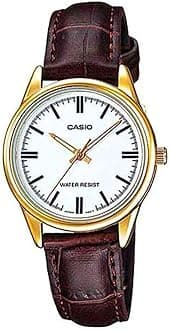 Casio Women's Watch - LTP-V005GL-7AUDF White Dial, Brown Band