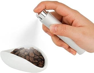 Coffee Bean Dosing Cup & Static Reduction Spray Bottle Kit for Espresso Bar, Ceramic Single Dose Tray for Brewing/Tea, Barista Accessories Set, White