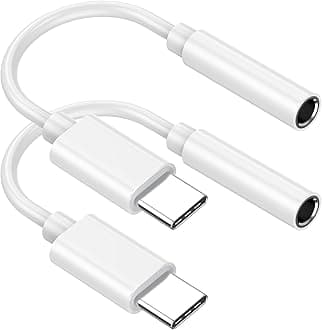 USB-C to 3.5mm Audio Headphone Adapter,HiFi 2 Pack Type C Aux Adapter Compatible for PhoneType C to Jack Calling Dongle Adapter