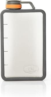 GSI Outdoors Boulder Flask, Shatter-Resistant, Leakproof Hip Flask with Clear Body & Silicone Grip, BPA-Free Bottle for Hiking, Camping & Travel