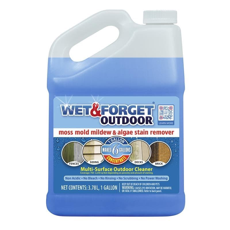 Wet & Forget Moss, Mold, Mildew, & Algae Stain Remover Multi-Surface Outdoor Cleaner Concentrate, Original, 128 Fluid Ounces