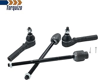 Front Inner & Outer Tie Rod End Complete Kit Set of 4 for Chevrolet Malibu 2004-2012, Saturn Aura 2007-2009, Pontiac G6 2005-2010
