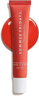 Summer Fridays Tinted Lip Butter Balm - Conditioning Vegan Lip Balm for Instant Moisture, Shine & Hydration - Sheer-Tinted, Soothing Skincare - Poppy (.5 Oz)
