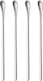 Delove Stainless Steel Beverage Stirring Spoons - Set of 4 (8.8-Inch)
