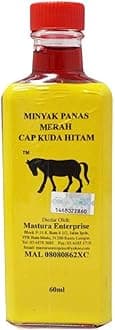 Minyak Kayu Putih Panas Cap Kuda Hitam Pain Relief Oil 60Ml Made In Malaysia