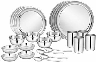solid Stainless Steel Shagun Dinner Set (24 Pcs Set)
