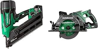 Bundle of Metabo HPT 36V MultiVolt Cordless Metal Connector Nailer Kit | NR3665DA + Metabo HPT 36V MultiVolt™ Cordless Rear Handle Circular Saw | Tool Only - No Battery | C3607DWAQ4