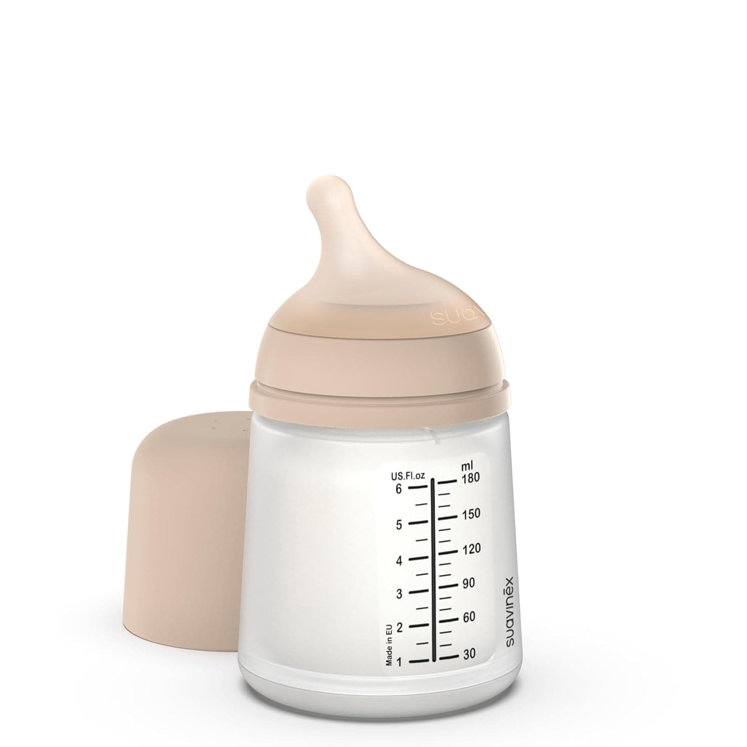 Zero Zero Zero Anti-Colic Baby Bottle with Adjustable Silicone Teat (A), for Babies from 0 Months and Newborns, Especially for Breastfeeding, Breast Milk and Infants, 180 ml, Light