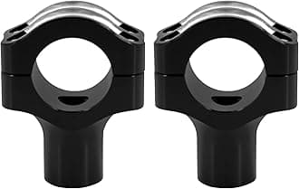 HDBUBALUS 1.25'' Motorcycle Handlebar Riser Handle Bars Clamp Mount Fit For Harley Sportster Road King Dyna Softail (Color: Black&White)