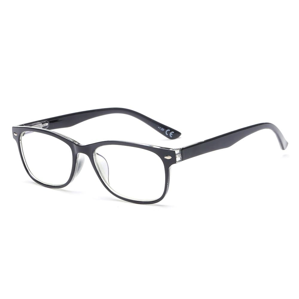 Suertree 1 PC Anti-Blue Computer Reading Glasses, Blue Light Filter Eye Glasses, Blocking UV Computer Glasses, Visual Aided Glasses, Female Male Reading Glasses Black 0.0 BM161